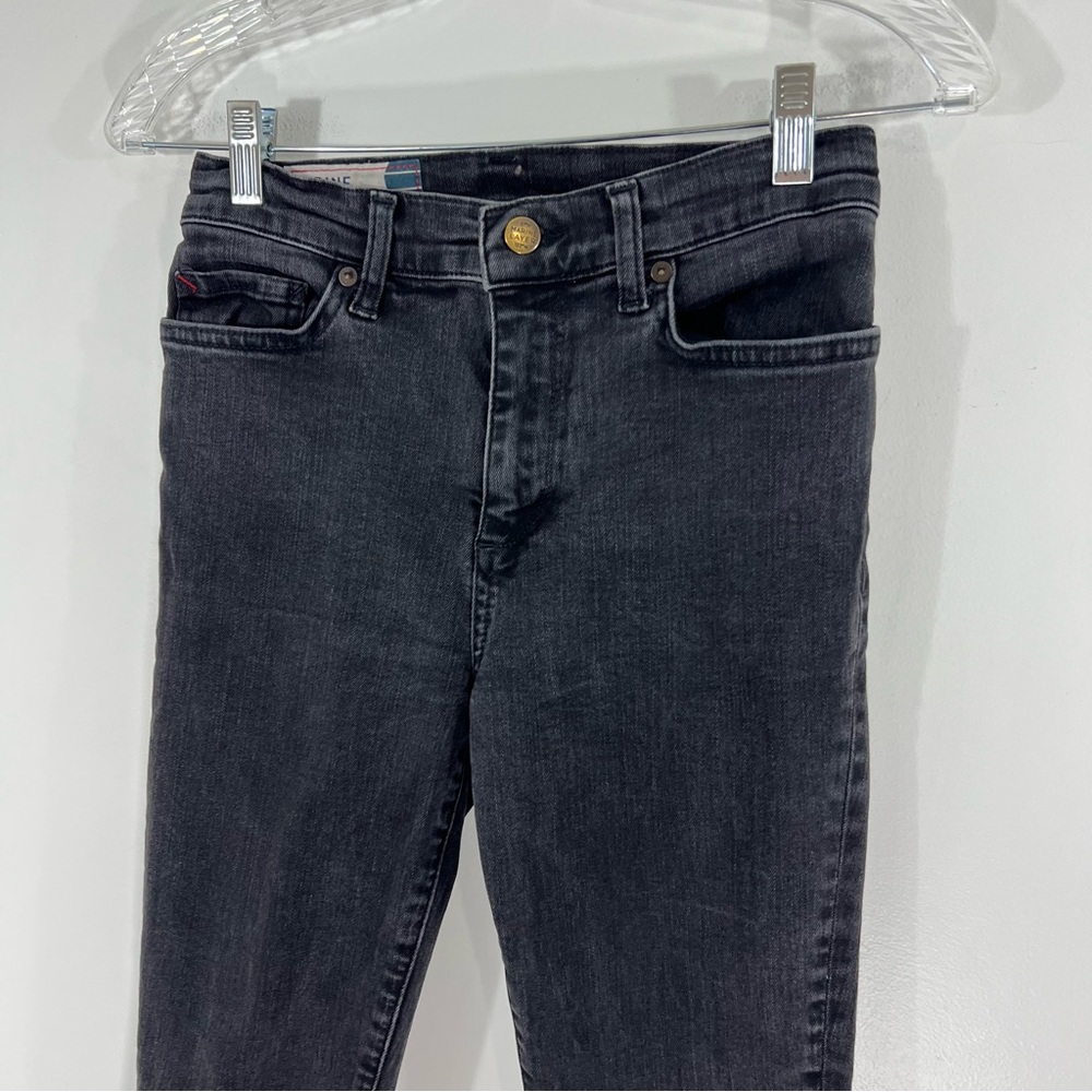 Marine Layer High Rise Skinny Washed Black Jeans Raw Hem Size 26 - Picture 3 of 9
